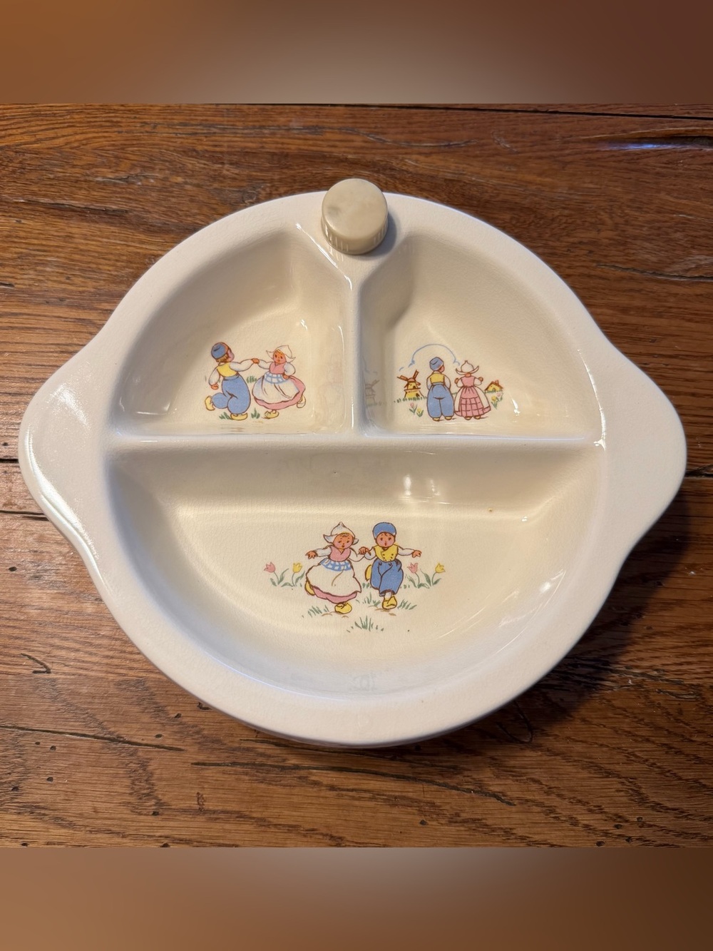 Vintage Excello Baby Divided Dish Warmer 1940’s Dutch Children